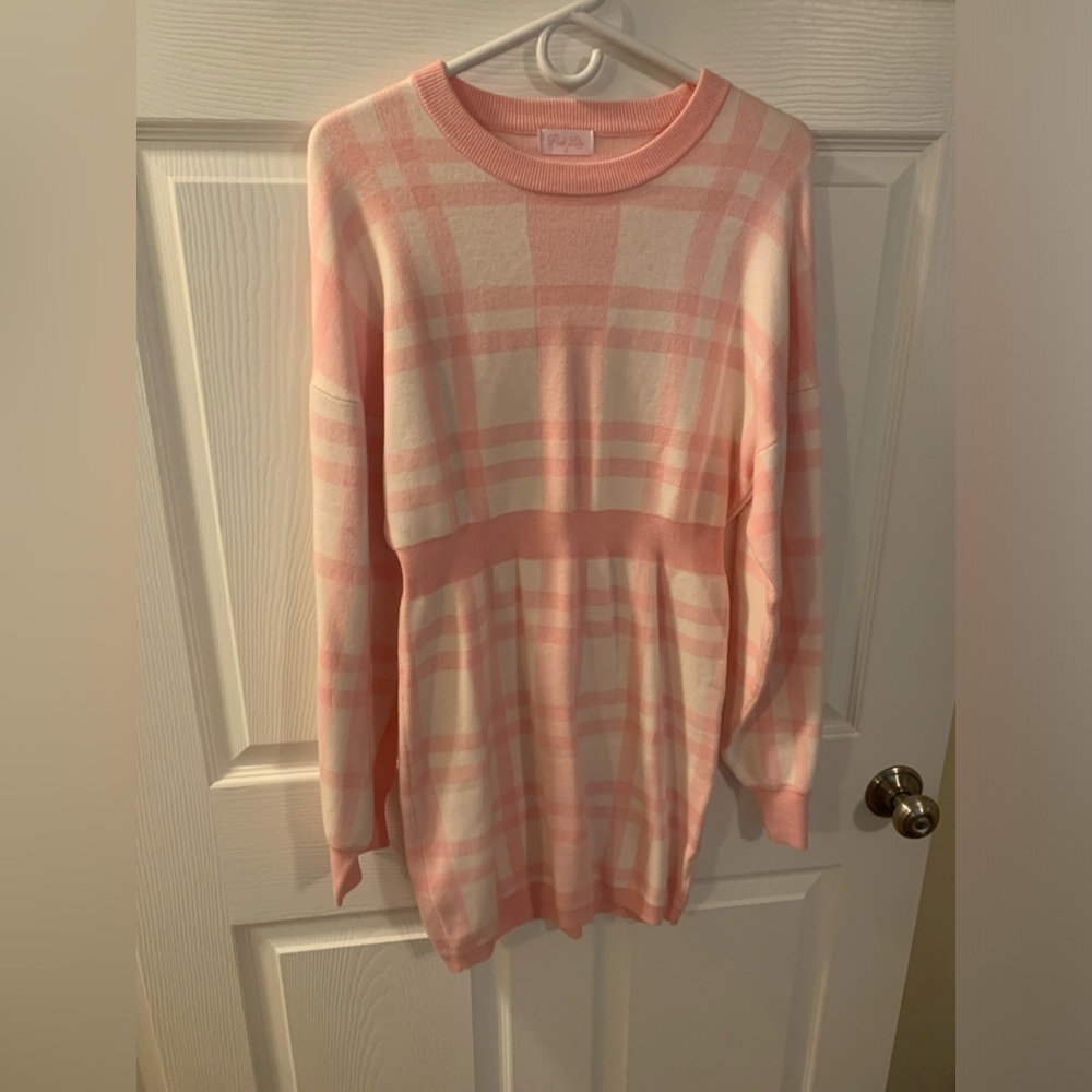 Pink lily- pink sweater dress